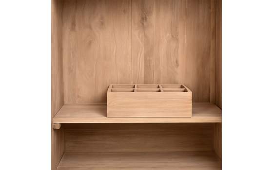 Armario Dormitorio Actual 4 Puertas Teca Natural Serie Eyre