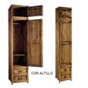 Armario Dormitorio Rustico 1 Puerta 2 Cajones Altillo