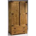 Armario Dormitorio Rustico 2 Puertas 2 Cajones