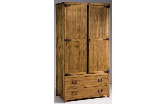 Armario Dormitorio Rustico 2 Puertas 2 Cajones
