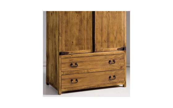 Armario Dormitorio Rustico 2 Puertas 2 Cajones