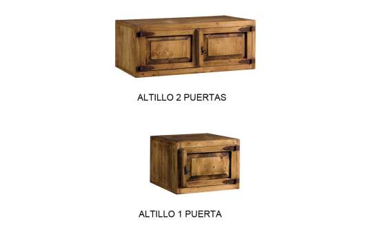 Armario Dormitorio Rustico 3 Puerta 4 Cajones con o Sin Altillo