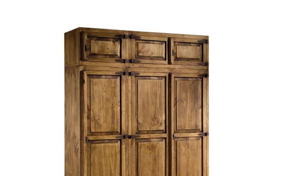 Armario Dormitorio Rustico 3 Puerta 4 Cajones con o Sin Altillo
