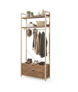 Armario Estanteria 2 Cajones y Barra Colgador - Serie Amendo