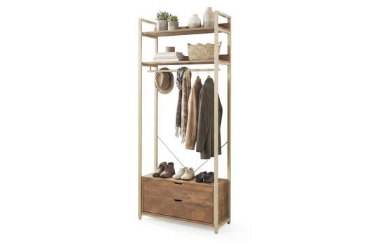 Armario Estanteria 2 Cajones y Barra Colgador - Serie Amendo