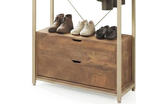 Armario Estanteria 2 Cajones y Barra Colgador - Serie Amendo