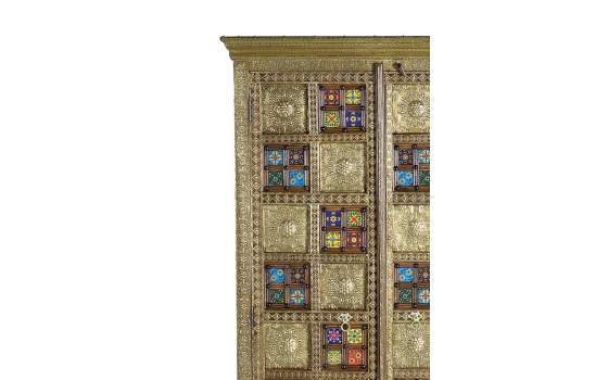 Armario Etnico 2 Puertas con Ceramica Bronce Repujado Aichen