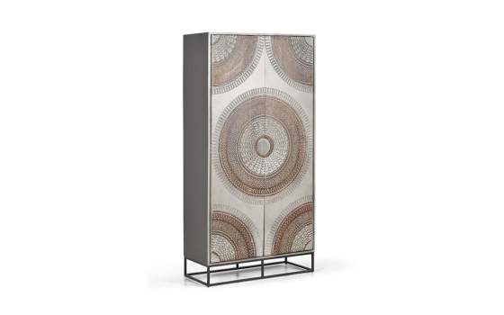 Armario Etnico oriental 2 Puertas Talladas Serie Wood Mandala