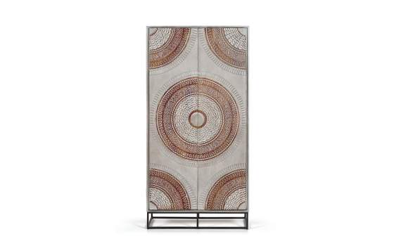 Armario Etnico oriental 2 Puertas Talladas Serie Wood Mandala