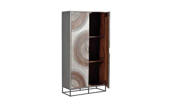 Armario Etnico oriental 2 Puertas Talladas Serie Wood Mandala