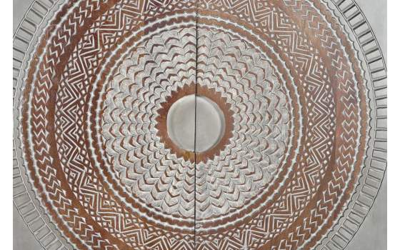 Armario Etnico oriental 2 Puertas Talladas Serie Wood Mandala
