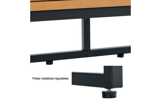 Armario Grande 3 Puertas Correderas Actual Madera Natural Anube