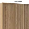 Armario Grande 3 Puertas Correderas Actual Madera Natural Anube