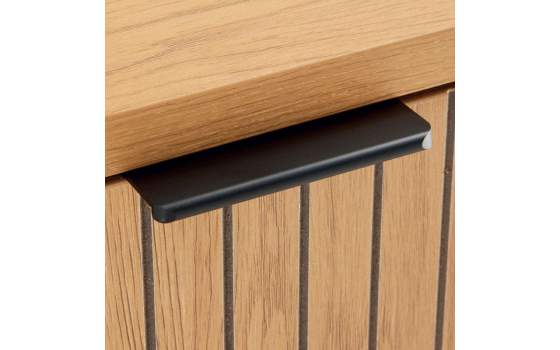 Armario Grande 3 Puertas Correderas Actual Madera Natural Anube