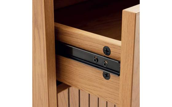 Armario Grande 3 Puertas Correderas Actual Madera Natural Anube