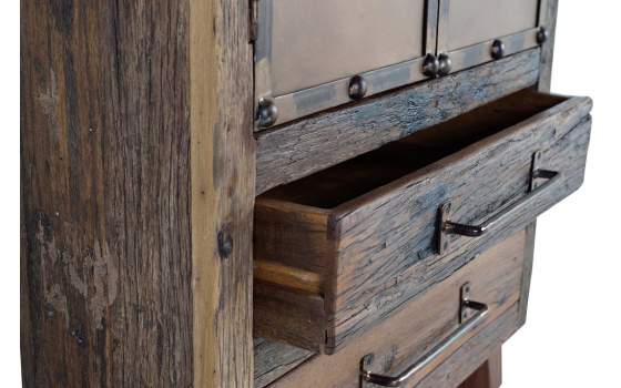 Armario Licorera Industrial Madera Reciclada y Metal Sunderlan