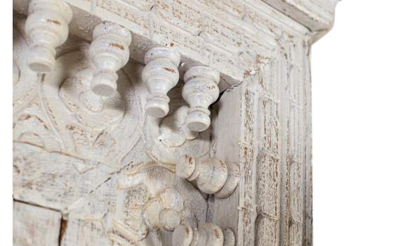 Armario Madera Maciza 2 Puertas Talladas Blanco Serie Aditas