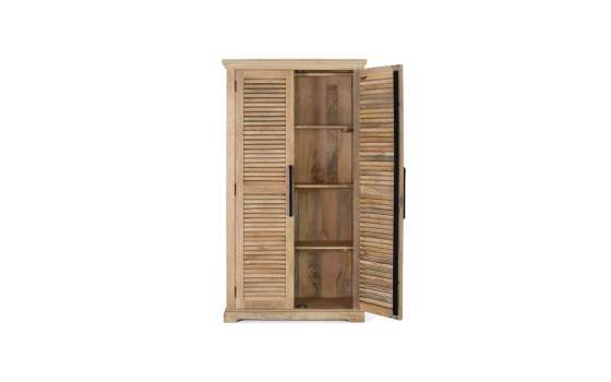 Armario Madera Maciza con 2 Puertas de Lamas Serie Ardisna