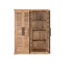 Armario Madera Maciza con 4 Puertas de Lamas Serie Ardisna
