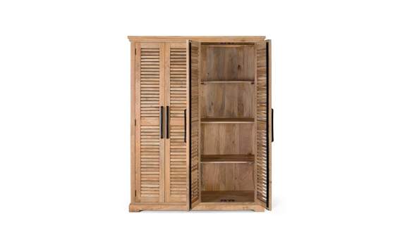 Armario Madera Maciza con 4 Puertas de Lamas Serie Ardisna