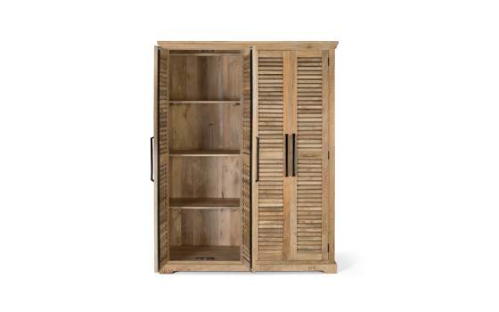 Armario Madera Maciza con 4 Puertas de Lamas Serie Ardisna