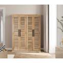 Armario Madera Maciza con 4 Puertas de Lamas Serie Ardisna