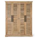 Armario Madera Maciza con 4 Puertas de Lamas Serie Ardisna