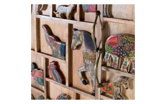 Armario Madera Maciza Decorado Animales Serie Atarias