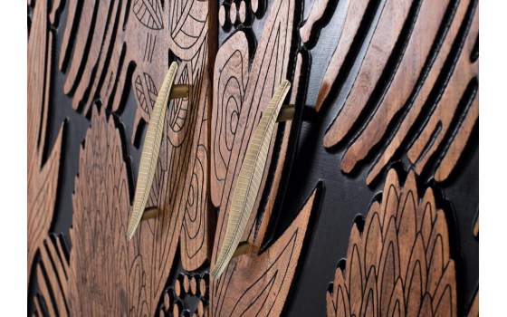 Armario Madera Maciza Etnico 2 Puertas Talladas Daersin