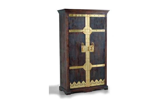 Armario Madera Maciza Rustico 2 Puertas Decoradas Ardinos