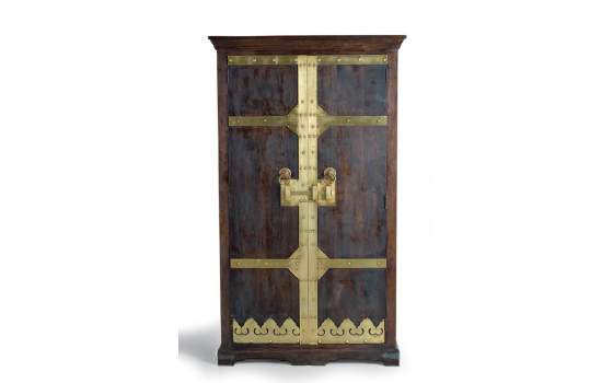 Armario Madera Maciza Rustico 2 Puertas Decoradas Ardinos