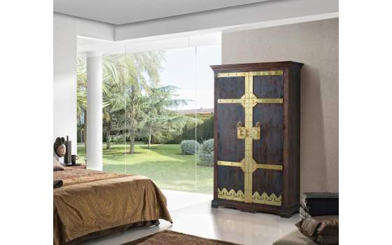 Armario Madera Maciza Rustico 2 Puertas Decoradas Ardinos