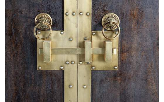 Armario Madera Maciza Rustico 2 Puertas Decoradas Ardinos