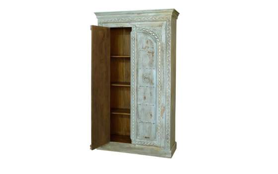 Armario Madera Verde Azulado 2 Puertas Talladas Ardinos