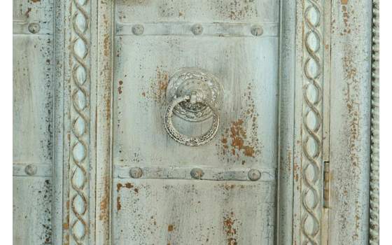 Armario Madera Verde Azulado 2 Puertas Talladas Ardinos