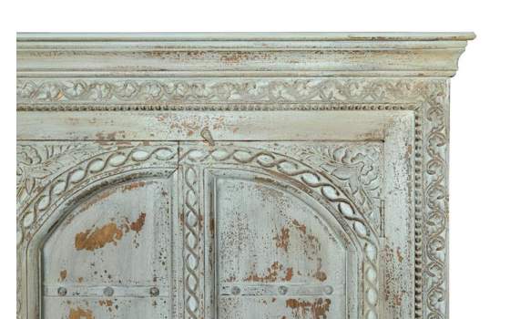 Armario Madera Verde Azulado 2 Puertas Talladas Ardinos