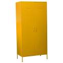 Armario Metalico 2 Puertas Amarillo con Estantes Barra Akijar