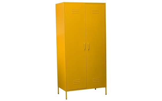 Armario Metalico 2 Puertas Amarillo con Estantes Barra Akijar