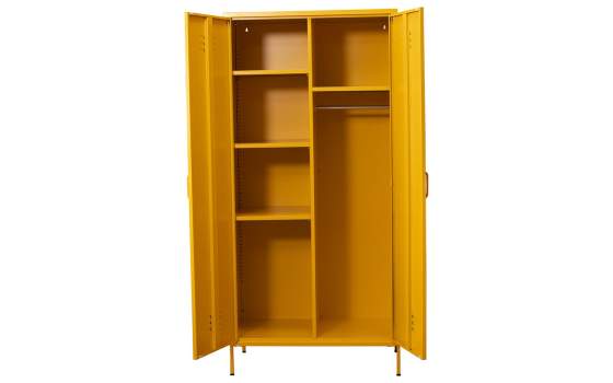 Armario Metalico 2 Puertas Amarillo con Estantes Barra Akijar