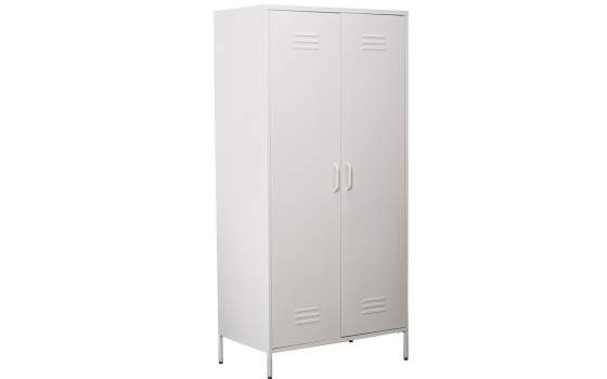Armario Metalico 2 Puertas Blanco con Estantes Barra Akijar