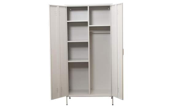 Armario Metalico 2 Puertas Blanco con Estantes Barra Akijar
