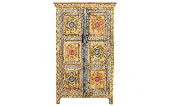 Armario Oriental 2 Puertas Pintadas con Flores Serie Ambros