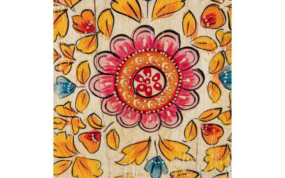 Armario Oriental 2 Puertas Pintadas con Flores Serie Ambros