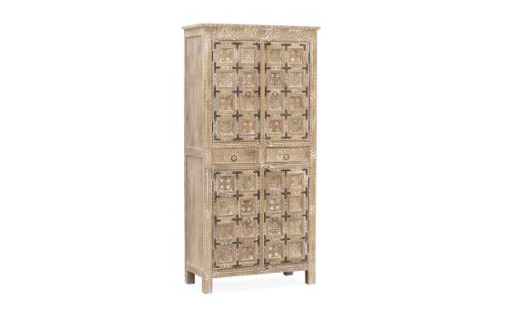 Armario Oriental 4 Puertas 2 Cajones Decape Blanco Alhambra