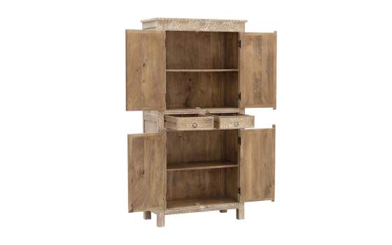 Armario Oriental 4 Puertas 2 Cajones Decape Blanco Alhambra