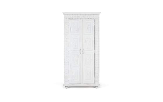 Armario Oriental Blanco Tallado 2 Puertas Blanco Desgastado Armario Oriental Blanco Tallado 2 Puertas Blanco Desgastado