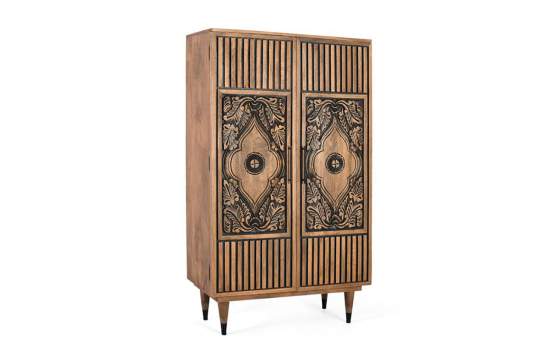 Armario Oriental Decorado Tallado 2 Puertas Serie Agard