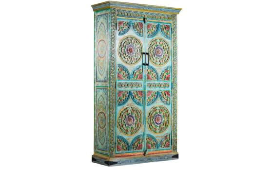 Armario Oriental Madera Mango Policromado Serie Ambros
