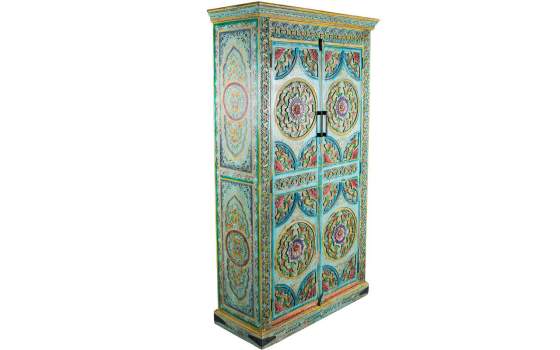 Armario Oriental Madera Mango Policromado Serie Ambros