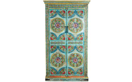 Armario Oriental Madera Mango Policromado Serie Ambros